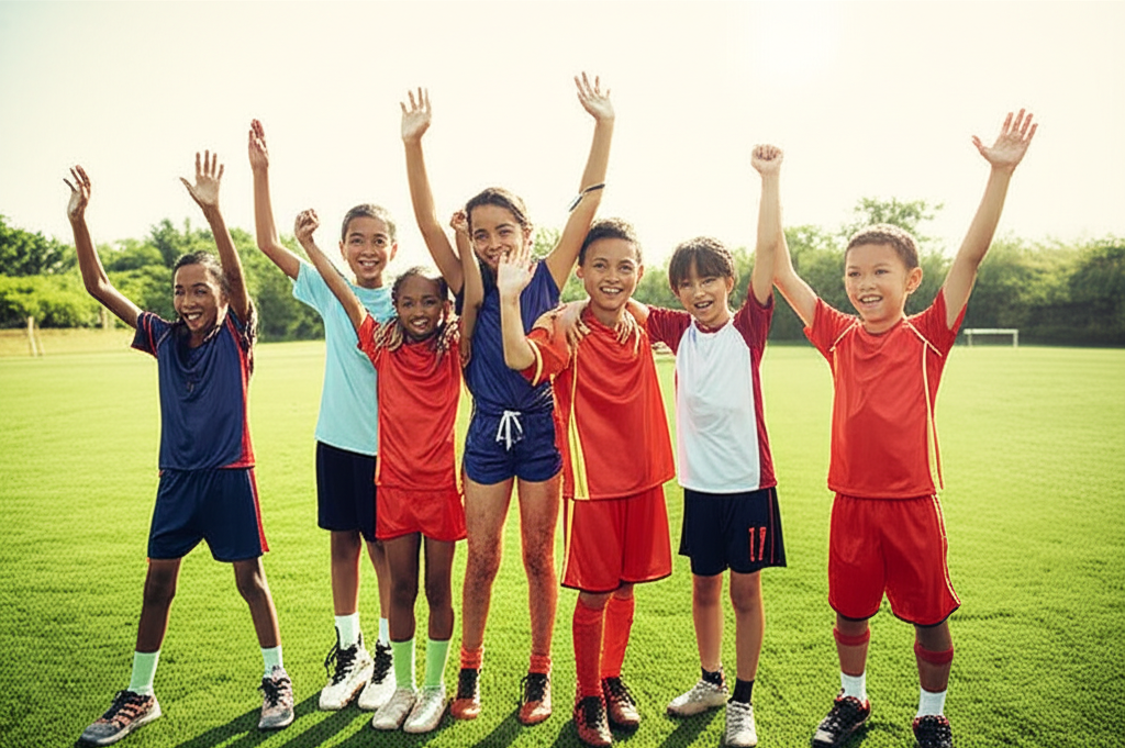 Children celebrating sports success